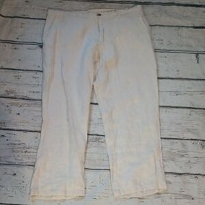 Tasso Elba Island Men's Light Tan Linen Pants 34x30 Actual 36x28